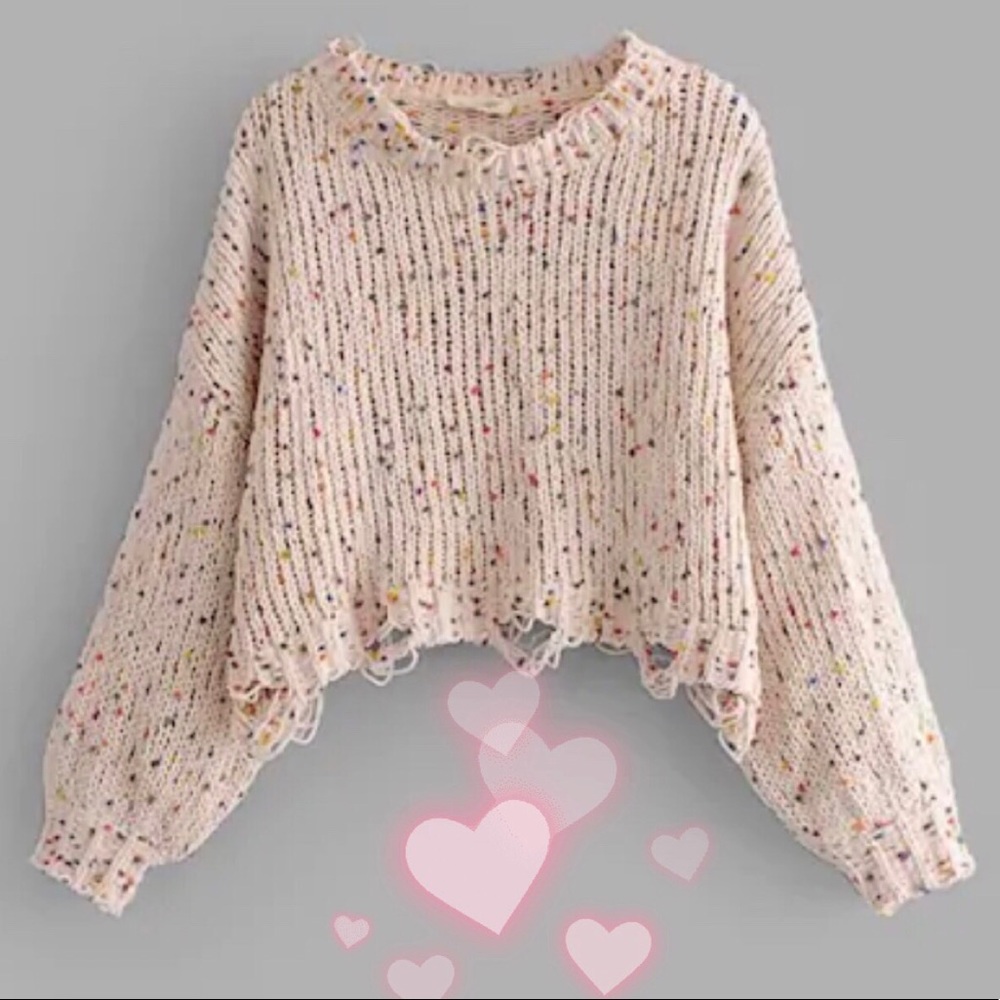 Distressed Confetti Sweater PREORDER